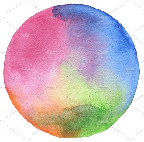 Circle Watercolor Featuring Abstract Acrylic And Aquarelle