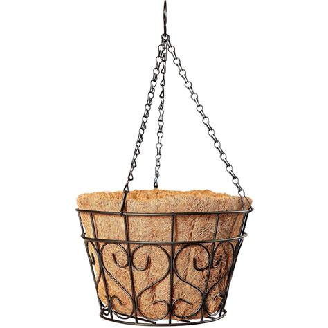 10in Metal Hanging Basketcoconut Liner At Home