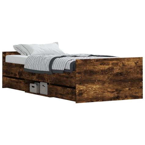 Braga Wooden Single Bed With Drawers In Smoked Oak Furniture In Fashion