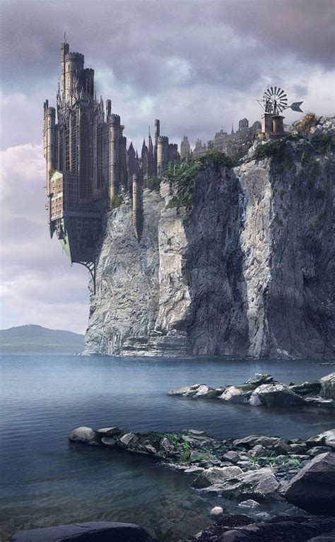 Fantasy Art Engine — Cliff Top Castle Fantasy Landscape Fantasy
