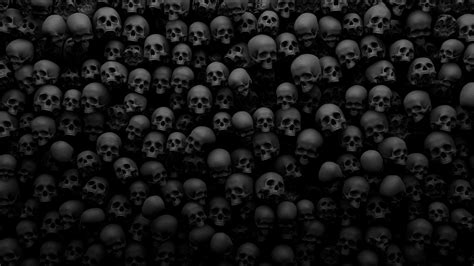 Dark Evil Horror Spooky Creepy Scary Wallpaper 2560x1440 Black Skulls