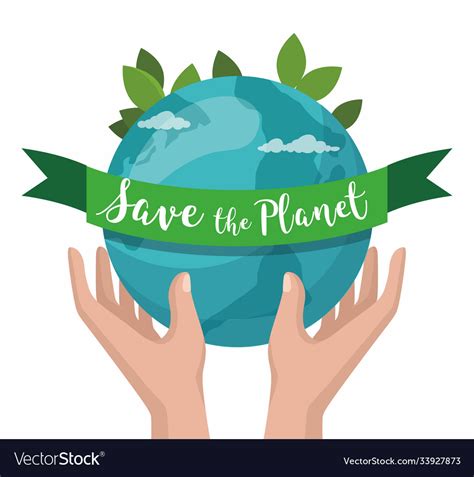 Hand Hold Earth Save Planet Concept Royalty Free Vector
