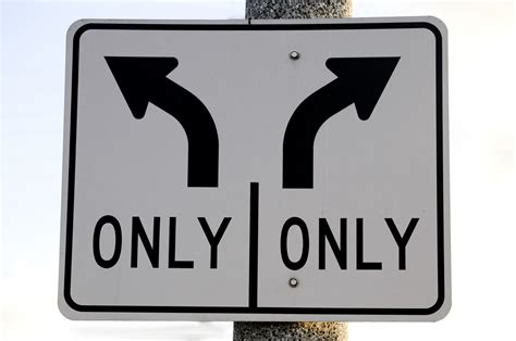 Right And Left Turn Only Arrow Sign Free Stock Photo Public Domain Pictures