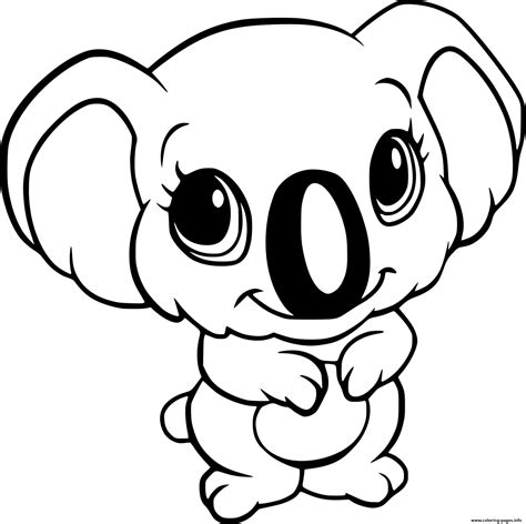 Cute Baby Koala Coloring Pages Cartoon