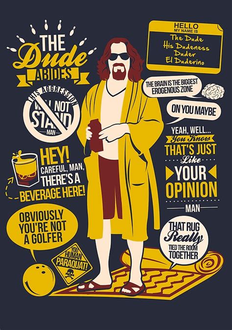 The Dude Quotes Posters By Tom Trager Redbubble