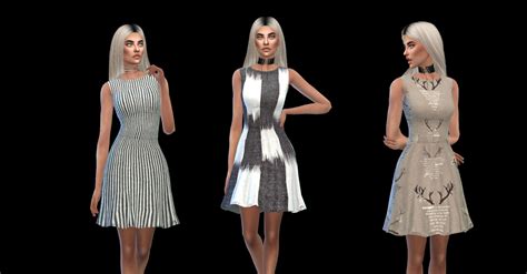 Sims4sisters — Leo Sims Flare Dress 5 Swatches Only 3 Of