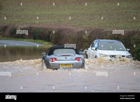 Offenham Evesham January 3rd 2024 A Ballsy Bmw Driver Tried And Failed To Drive Through