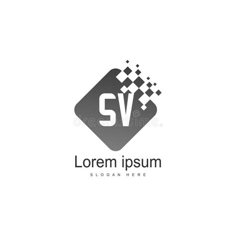 Initial Sv Logo Template With Modern Frame Minimalist Sv Letter Logo