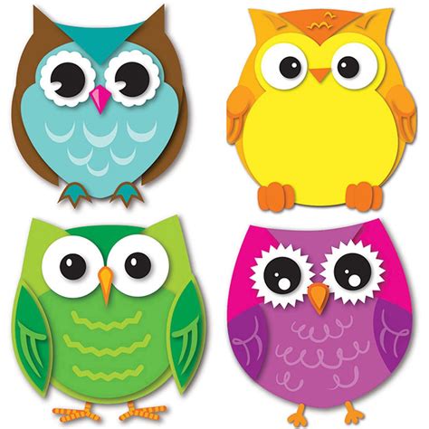 Colorful Owls Mini Cut Outs Pack Of 36 Cd 120195 Carson Dellosa