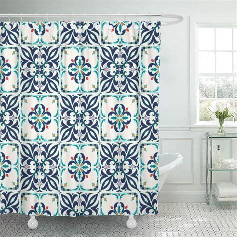 Cynlon Blue Beautiful Colored Pattern Portuguese Tiles Azulejo Talavera Moroccan Bathroom Decor