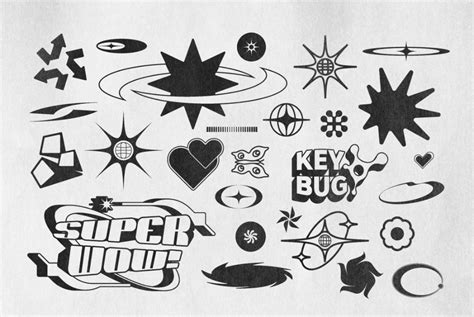 Y2k 240 Shapes Badges And Graphic Styles Graphic Design Fonts Graphic