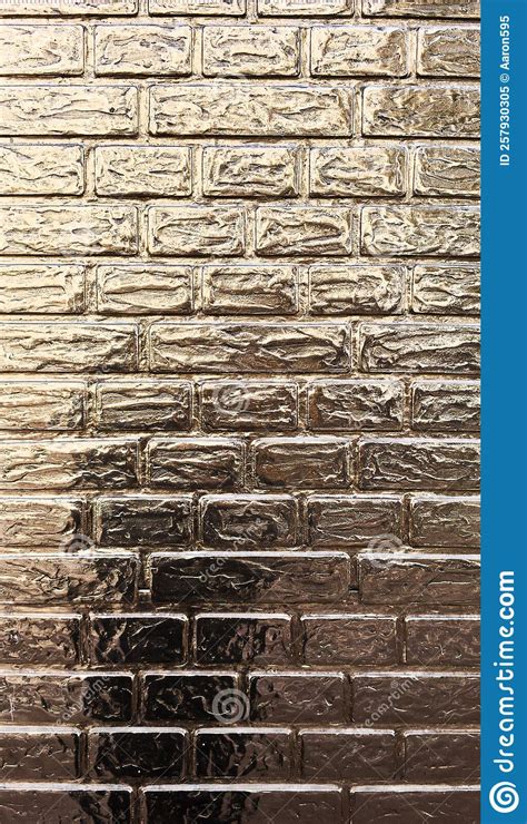 Texture Of A Golden Brick Wall Stock Image Image Of Flat Brick
