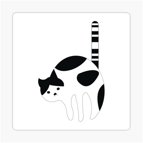 Black And White Cat Sticker For Sale By Luxusdesign Redbubble