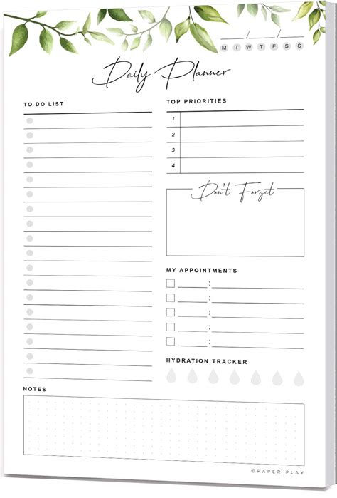 Buy Daily Planner To Do List Notepad 52 Undated Tear Off Sheets 6x9