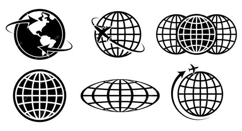 Premium Vector Set Of World Map Globe Icon Isolated