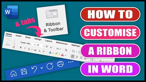 How To Customise A Ribbon In Word Customise Tabs Quick Access Bar In
