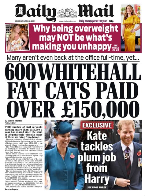 Daily Mail Front Page 28th Of January 2022 Tomorrow S Papers Today