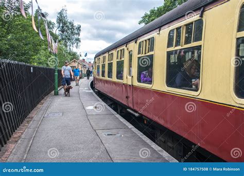 Historic Heritage Railway Carriages On Station Platform Editorial Stock