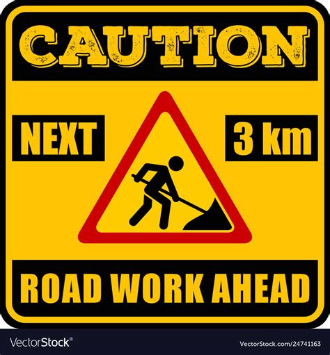 Road Work Ahead Sign Royalty Free Vector Image