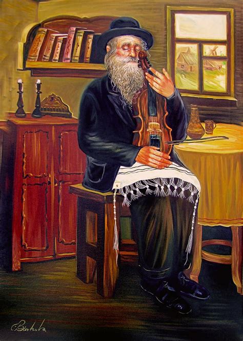 Scenes Of Jewish Life 6 Painting By Haim Buhel