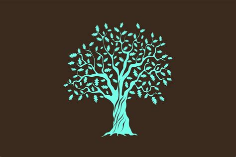 Vector Oak Tree Silhouette Object Illustrations ~ Creative Market