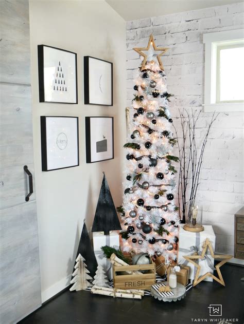 My white christmas tree looks beautiful with the decor in this room. The Inspiration Gallery