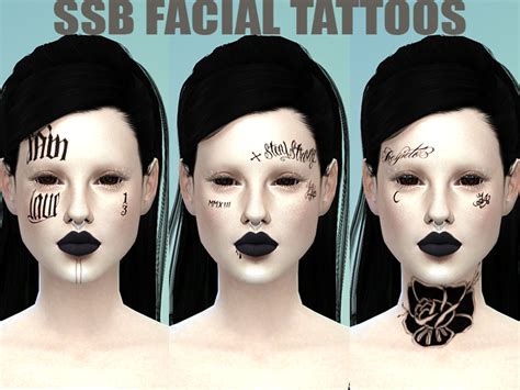 The Sims Resource Hxc Facial Tattoos Sims 4 Tattoos Facial Tattoos