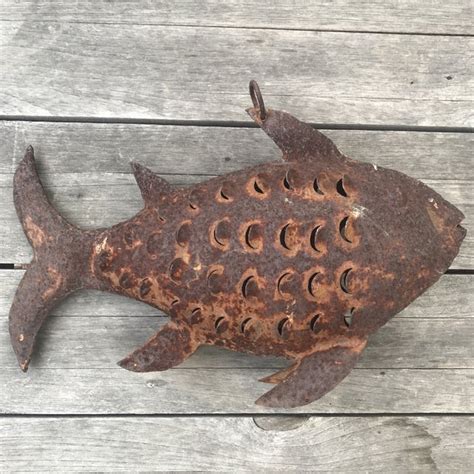 Vintage Rusty Metal Fish Folk Art Sculpture Chairish