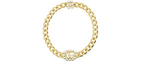 Gucci Gg Faux Pearl Choker Necklace In Metallic Lyst