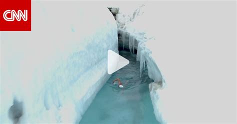 شاهد أول رجل يسبح في بحيرة جليدية في أنتاركتيكا Cnn Arabic