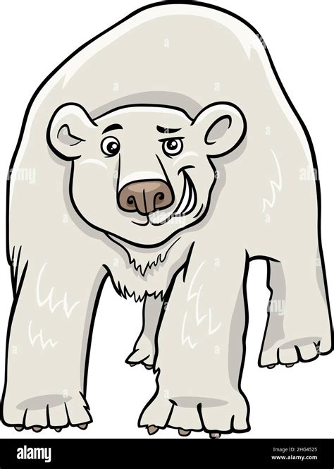Cartoon Illustration Of Funny Polar Bear Animal Character Stock Vector