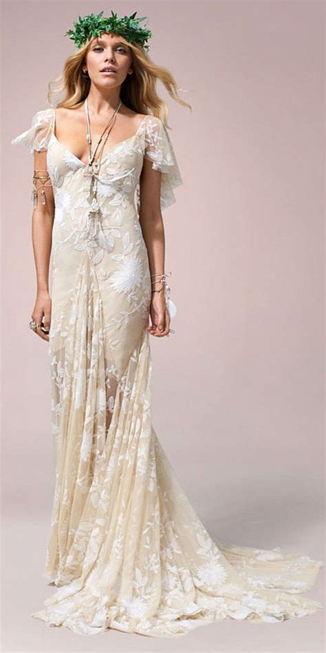 Boho Wedding Dress Woodland Wedding Dress Lace Wedding Dress Bohemian