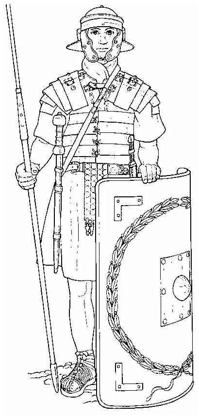 Roman Soldier Coloring Rome Pages Drawing Template