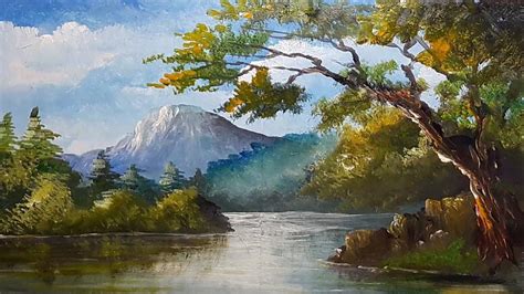 How To Draw Beautiful Mountain Lake Acrylic Landscape