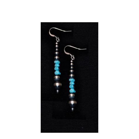 Navajo Pearls With Turquoise Earrings 6428NP Southwest Indian