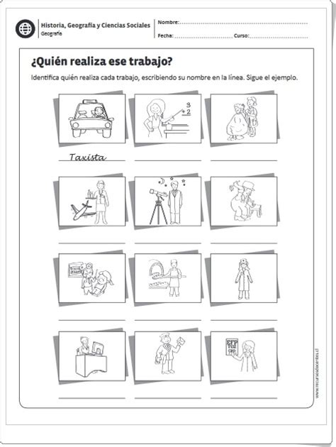 Ciencias Sociales De Primaria ¿quién Realiza Ese Trabajo Ficha De