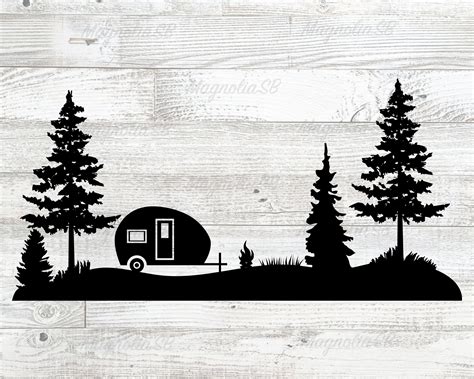 Camper Svg Dxf Camping In The Forest Svg Camping Clip Art Etsy