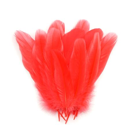 Goose Satinette Feathers 4 6 Hot Orange Loose Goose Feathers Small
