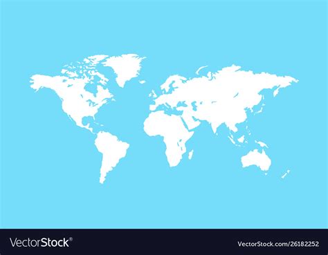 Blank White World Map Planet Earth Royalty Free Vector Image