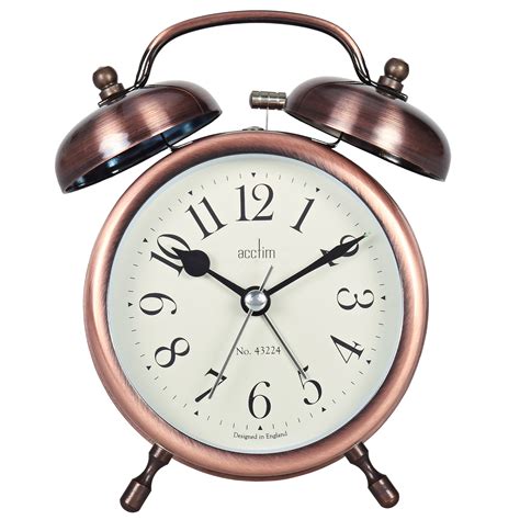 Pembridge Antique Brass Finish Double Bell Alarm Clock By Acctim Acctim
