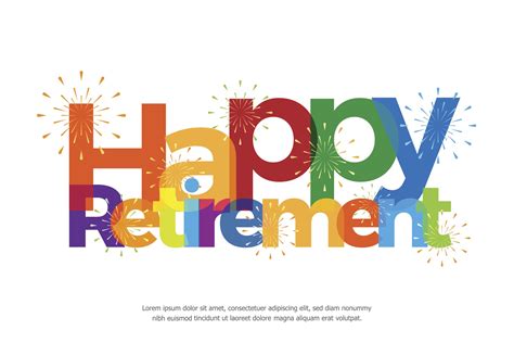 Happy Retirement Colorful With Fireworks On White Background Coppersmith
