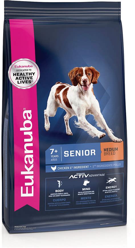Work with your vet to ensure that the amount that you feed matches your dog's daily caloric needs. EUKANUBA Senior Chicken Recipe Dry Dog Food, 15-lb bag ...