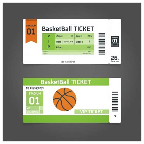 Free Vector Basketball Match Ticket Template