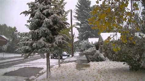 First Snow Of The Year Laramie Wyoming October 4th 2013 Youtube