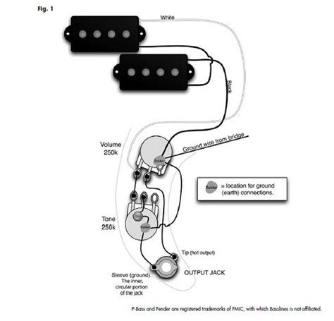 Perhaps the least complex wiring setup of any electronic instrument. Image result for westfield bass guitar wiring diagram | Fender precision bass, My pickup, Bass