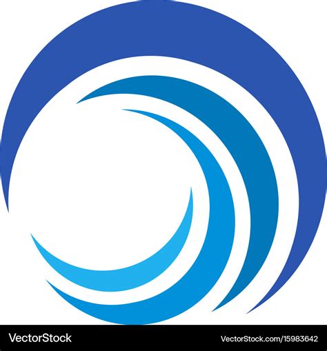 Blue Wave Logo Isolated Abstract Decorative Vector Image