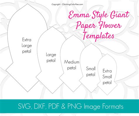 Giant Dahlia Flower Template Emma Style Catching Colorflies