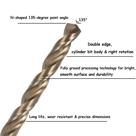 Metric M35 Cobalt Steel Hss Twist Drill Bits Straight Shank Spiral