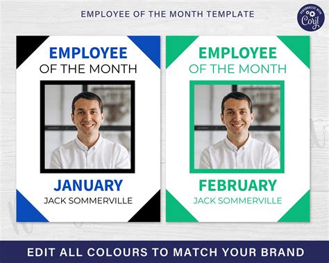Employee Of The Month Editable Employee Of The Month Poster Employee Of