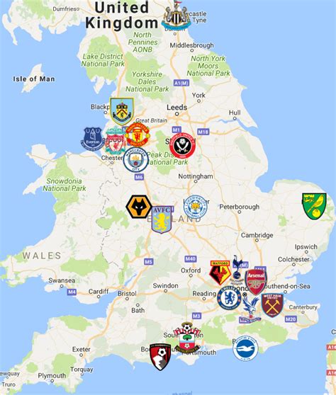 The current and complete premier league table & standings for the 2020/2021 season, updated instantly after every game. Premier League Map | Clubs | Logos - Sport League Maps